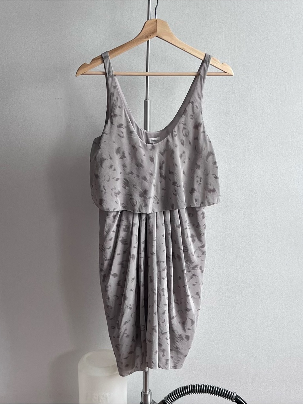Babaton Light Grey Sleeveless Midi Dress